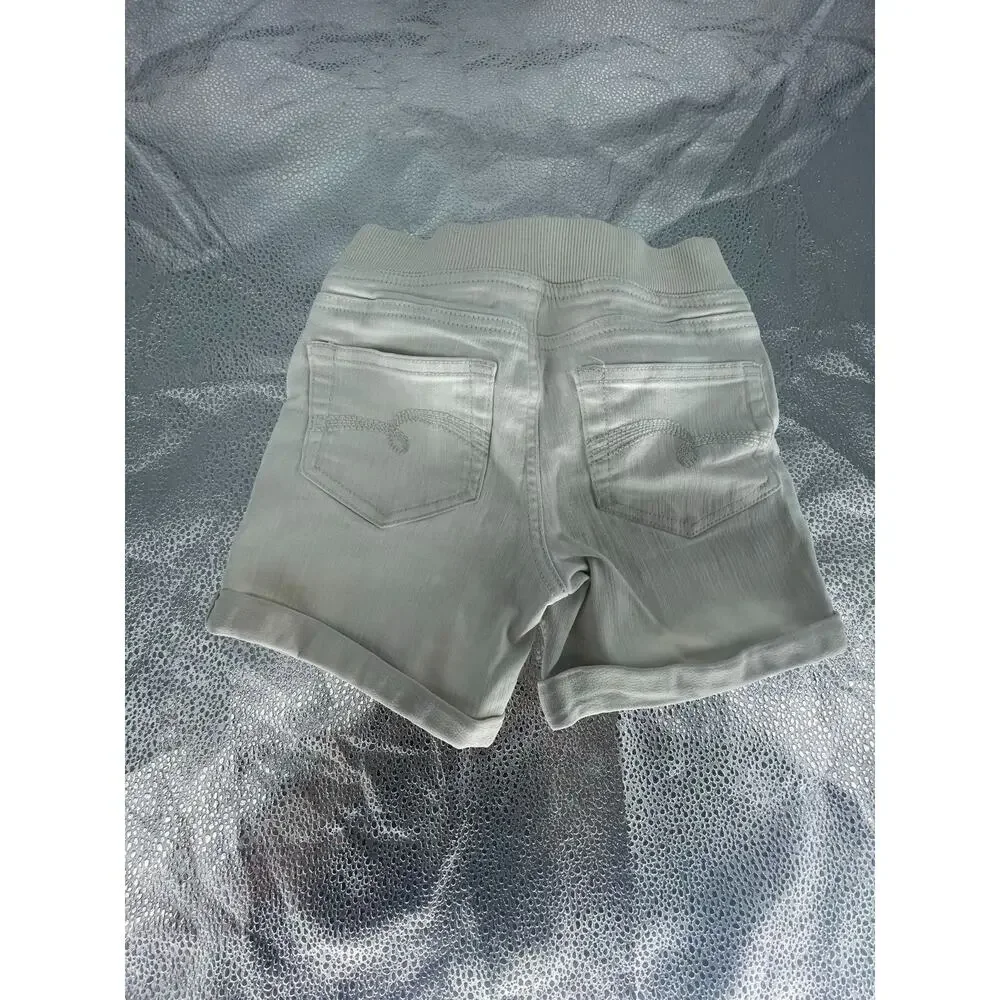 Justice Girls White Wash Denim Pull-On Jean Shorts Youth Size 8